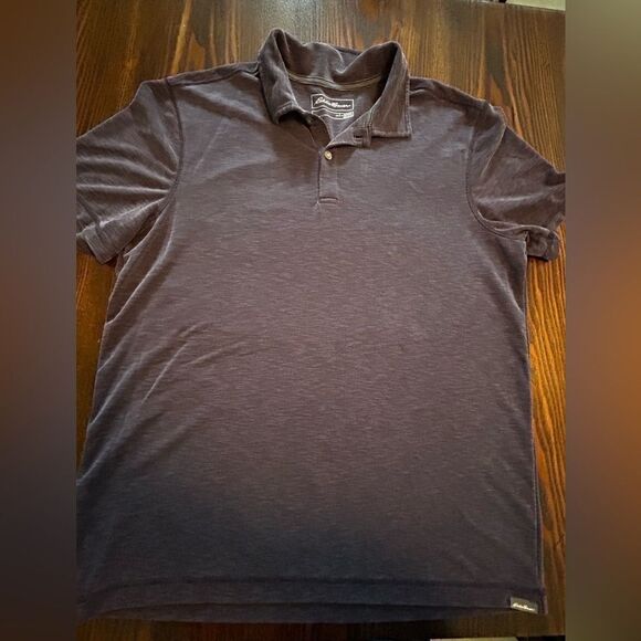 Eddie Bauer Mens Active Polo Shirt Purple Short Sleeve Button Up Stretch L Large - Picture 10 of 16